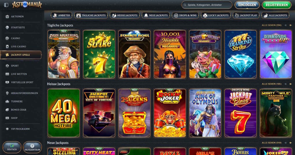 Astromania Jackpots