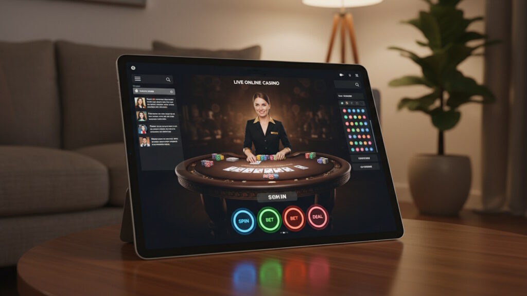 Mobiles Live Online Casino auf dem Tablet